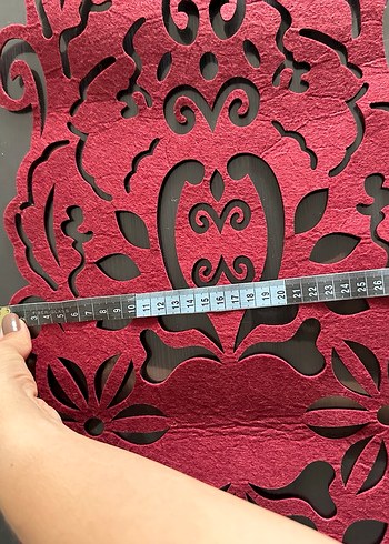 Bordo Nakışlı Bohem Masa Örtüsü - Görsel 6