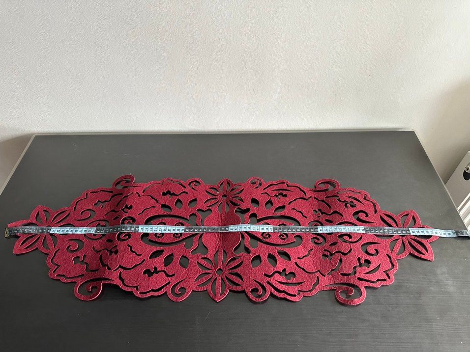 Bordo Nakışlı Bohem Masa Örtüsü - Görsel 4