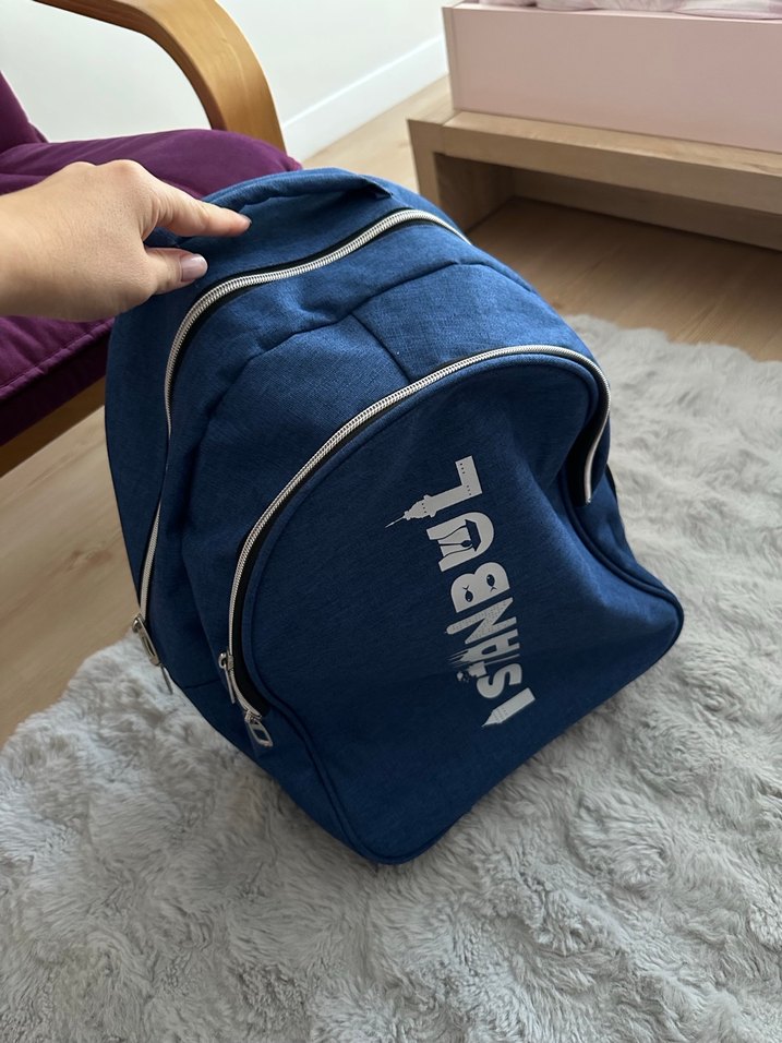 Mavi Çocuk Okul Çantası İstanbul Yazılı - Görsel 2