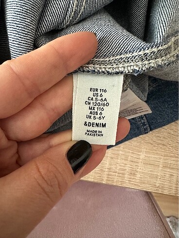 6 Yaş Beden lacivert Renk H&M çocuk denim elbise