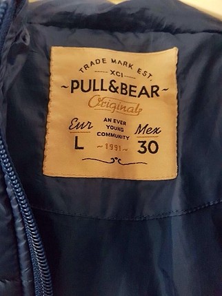 Pull and Bear Pull&bear mavi şişme mont