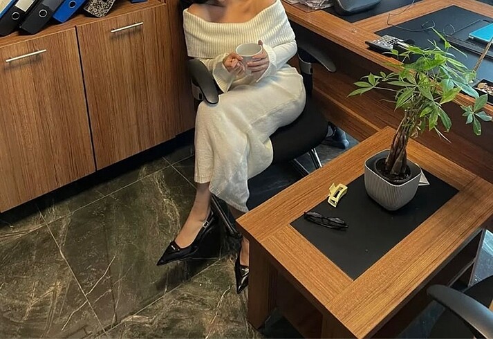 Madonna yaka zara elbise