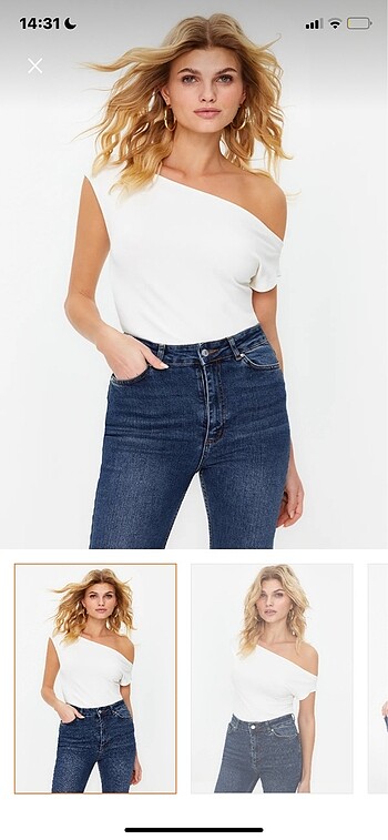 Trendyolmilla kayık yaka fitted yumuşak kumaşlı bluz