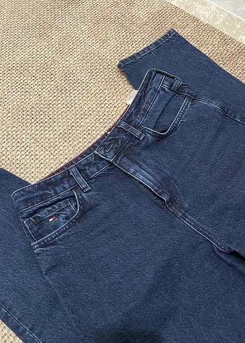 28 Beden Tommy Hilfiger Lacivert Kemerli Kadın Kot Pantolon