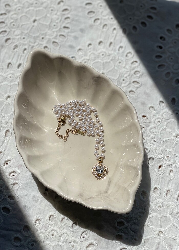 Taşlı inci kolye - Görsel 2