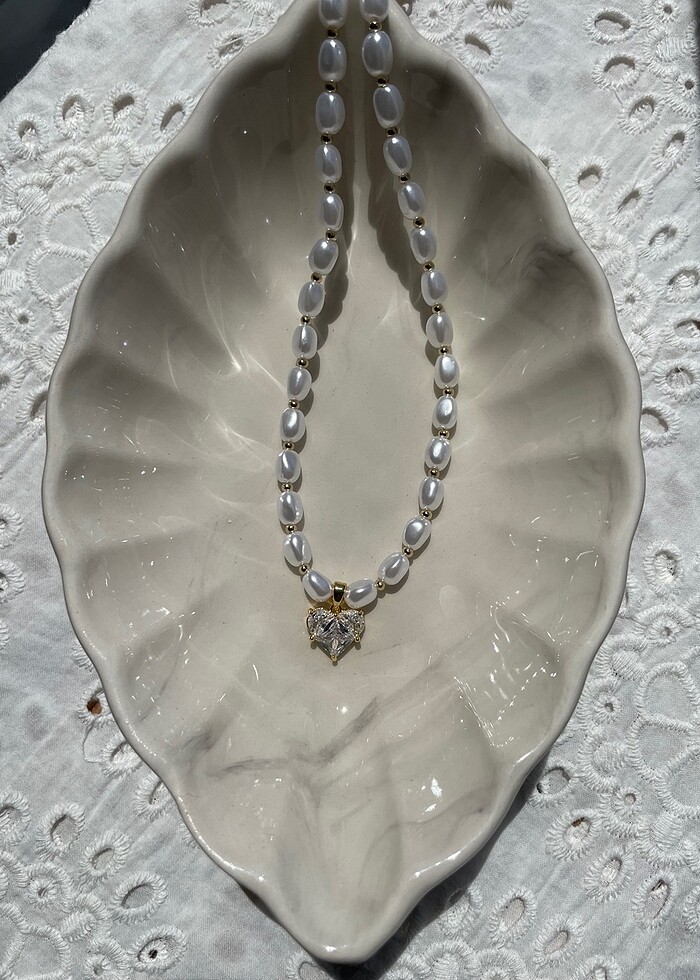 Kalpli İnci Taşlı Kolye - Görsel 3