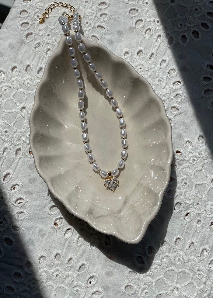 Kalpli İnci Taşlı Kolye - Görsel 4