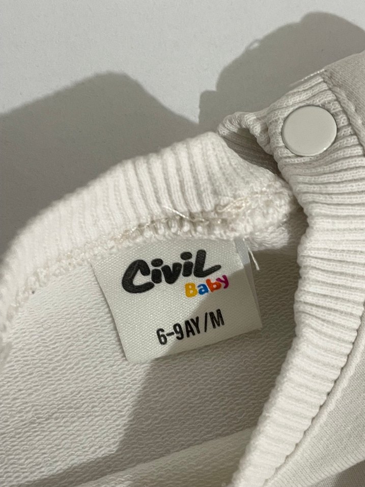 Uzun Kollu Beyaz Bebek Kız Takımı - Görsel 4