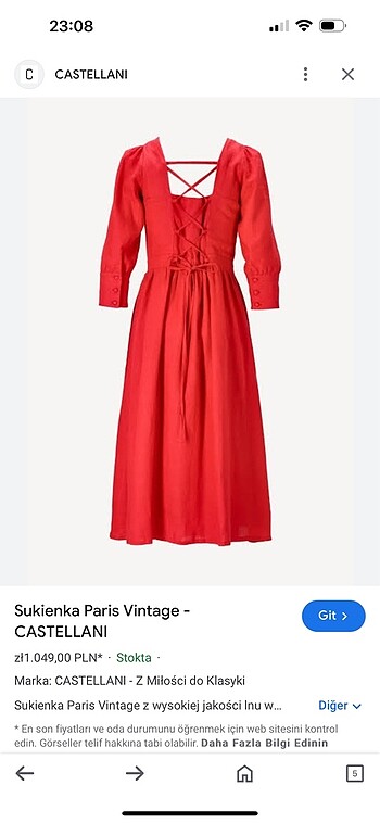 American Vintage Kırmızı vintage model elbise