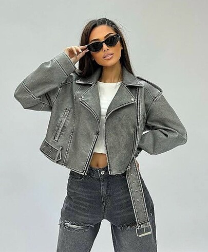 Pull & bear model biker deri ceket