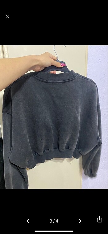 s Beden zara crop taşlı sweat