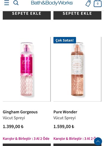 Beden Renk Bath & Body Works Pure Wonder Kadın Vücut Spreyi