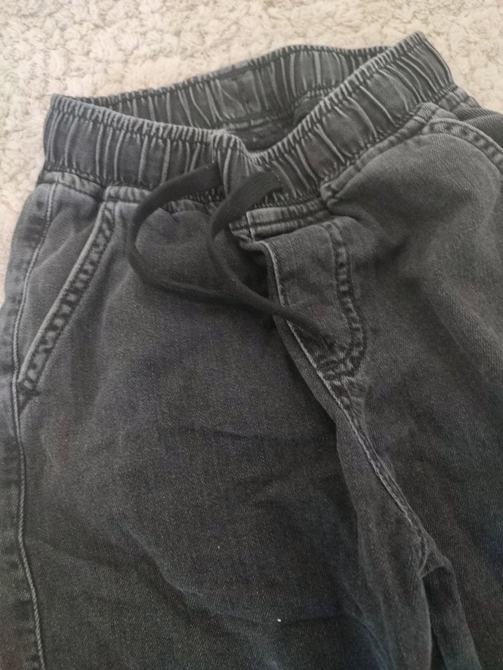 Erkek Gri Bol Kesim Denim Pantolon - Görsel 3