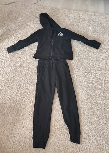 Erkek Siyah Fermuarlı Sweatshirt ve Eşofman Takımı - Görsel 2