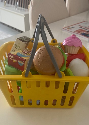 Renkli Oyuncak Mutfak Seti ve Market Sepeti - Görsel 6