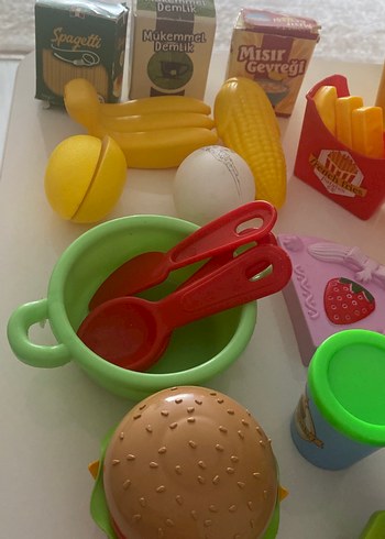 Renkli Oyuncak Mutfak Seti ve Market Sepeti - Görsel 2