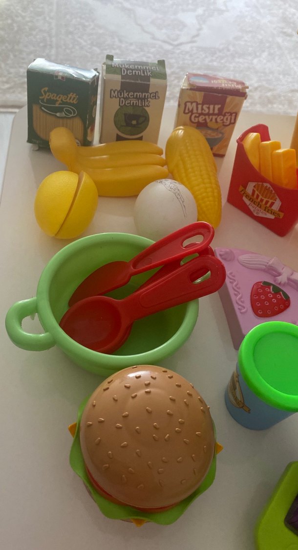 Renkli Oyuncak Mutfak Seti ve Market Sepeti - Görsel 2