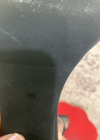 39 Beden Siyah Yılan Baskılı Tokalı Topuklu Kadın Ayakkabı