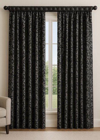 Gri Siyah Modern Fon Perde - Görsel 3