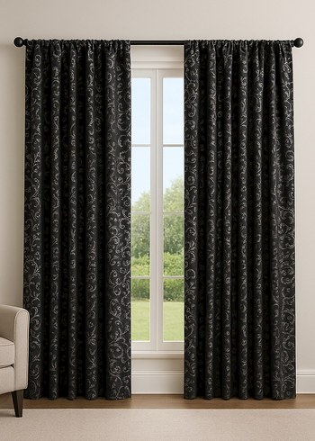 Gri Siyah Modern Fon Perde - Görsel 6