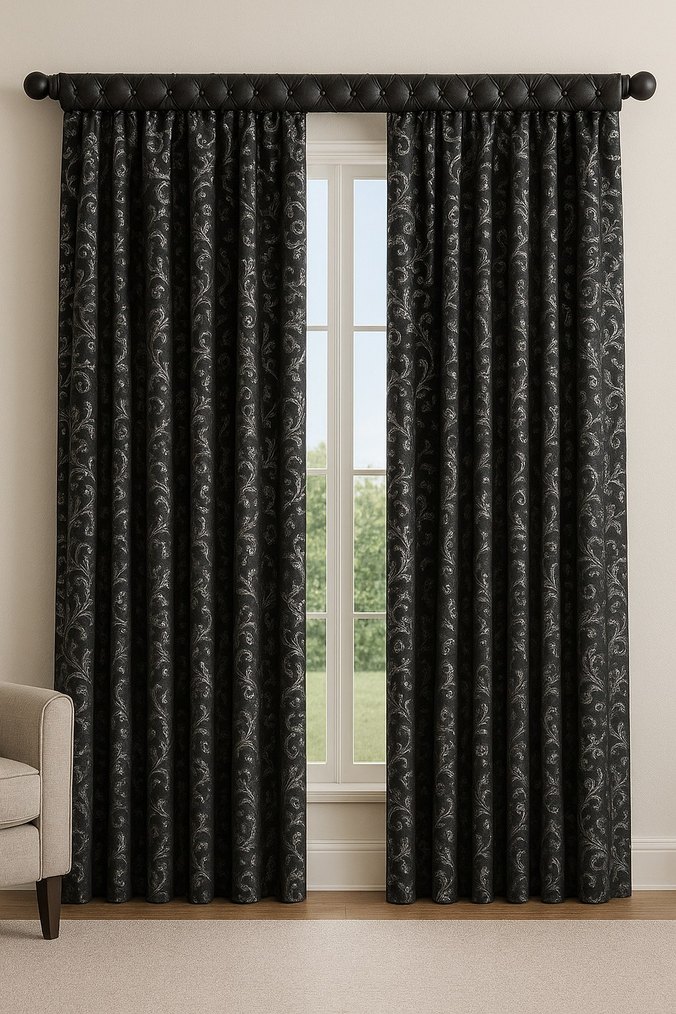 Gri Siyah Modern Fon Perde - Görsel 2