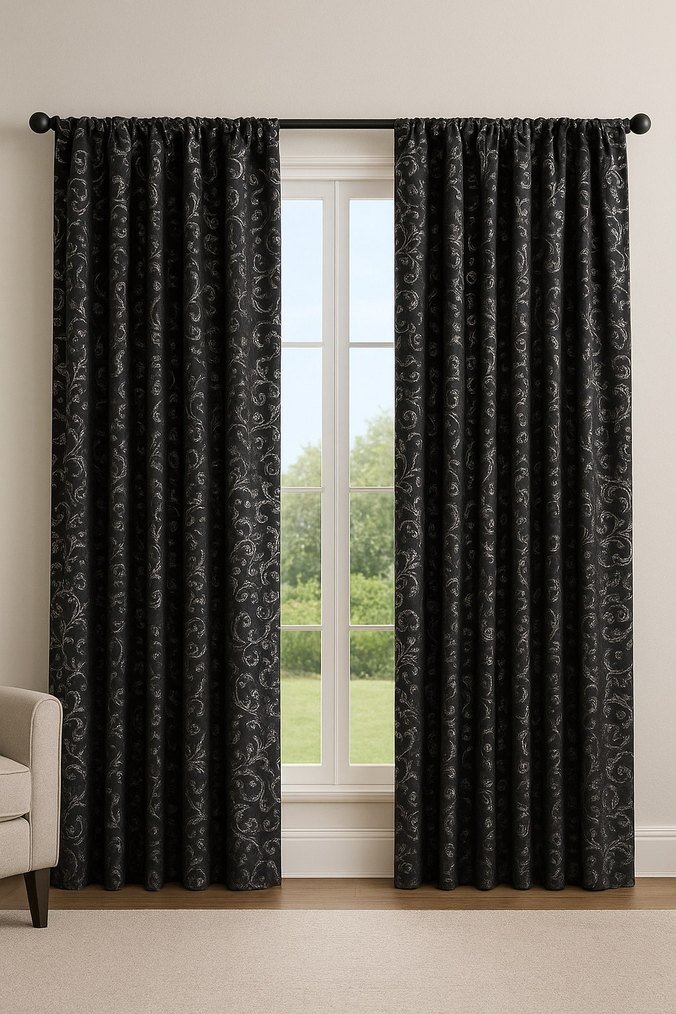 Gri Siyah Modern Fon Perde - Görsel 4