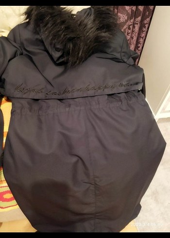 Kadın Siyah Deri Kürklü Uzun Kaban - Görsel 3