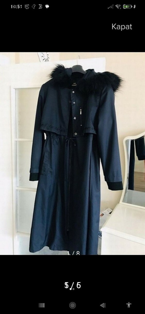 Kadın Siyah Deri Kürklü Uzun Kaban - Görsel 5