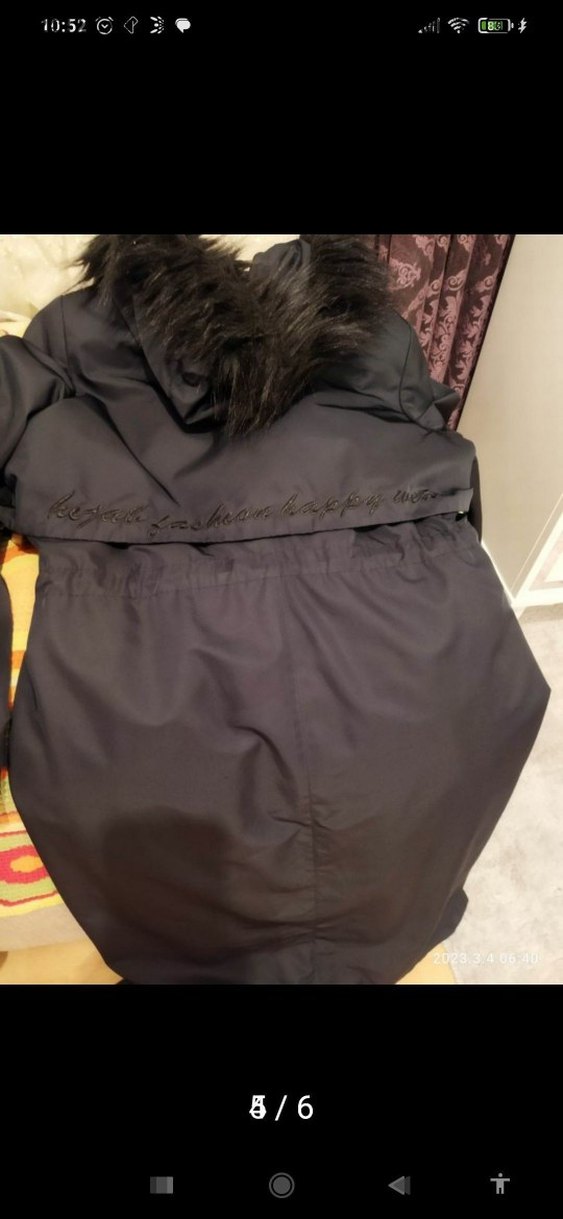 Kadın Siyah Deri Kürklü Uzun Kaban - Görsel 3