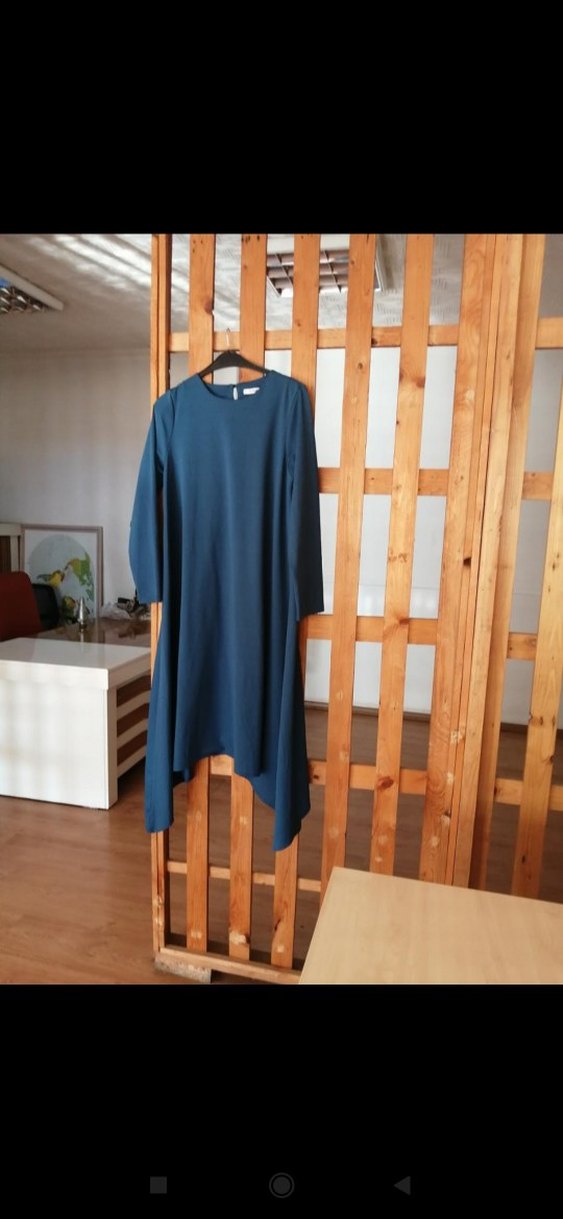 Uzun Kollu Mavi Salaş Tunik - Görsel 2