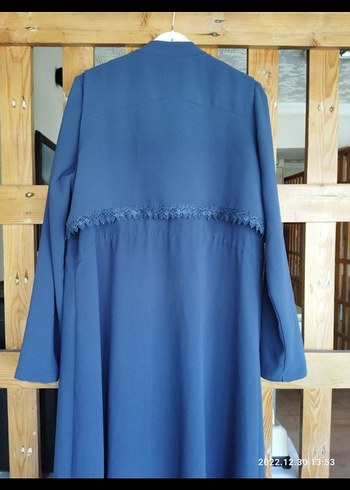 Kadın Lacivert Uzun Düğmeli Kaban - Görsel 3