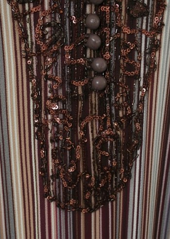 Boncuk Detaylı Bohem V Yaka Kadın Tunik - Görsel 5