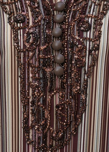 Boncuk Detaylı Bohem V Yaka Kadın Tunik - Görsel 6