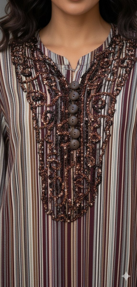 Boncuk Detaylı Bohem V Yaka Kadın Tunik - Görsel 3