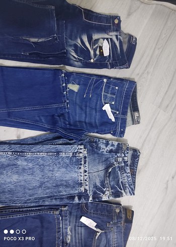 Kadın Mavi Bol Kesim Midi Kot Pantolon - Görsel 4