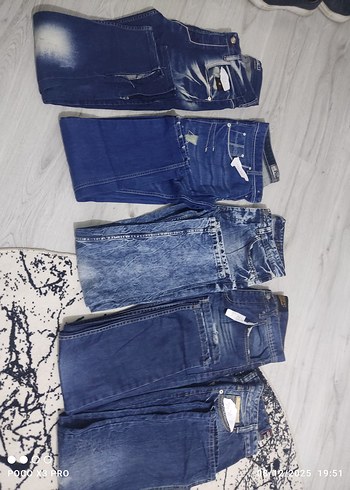 Kadın Mavi Bol Kesim Midi Kot Pantolon - Görsel 7