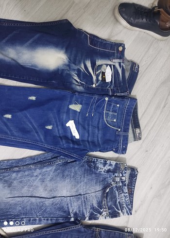 Kadın Mavi Bol Kesim Midi Kot Pantolon - Görsel 8