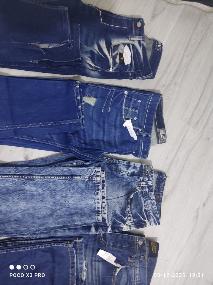 Kadın Mavi Bol Kesim Midi Kot Pantolon - Görsel 4