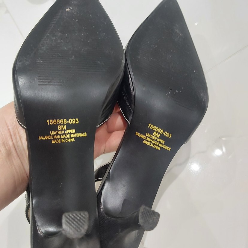 Klasik Siyah Deri Stiletto Tokalı Kadın Ayakkabı - Görsel 4