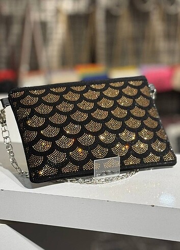 Mango Taşlı Clutch Çanta 
