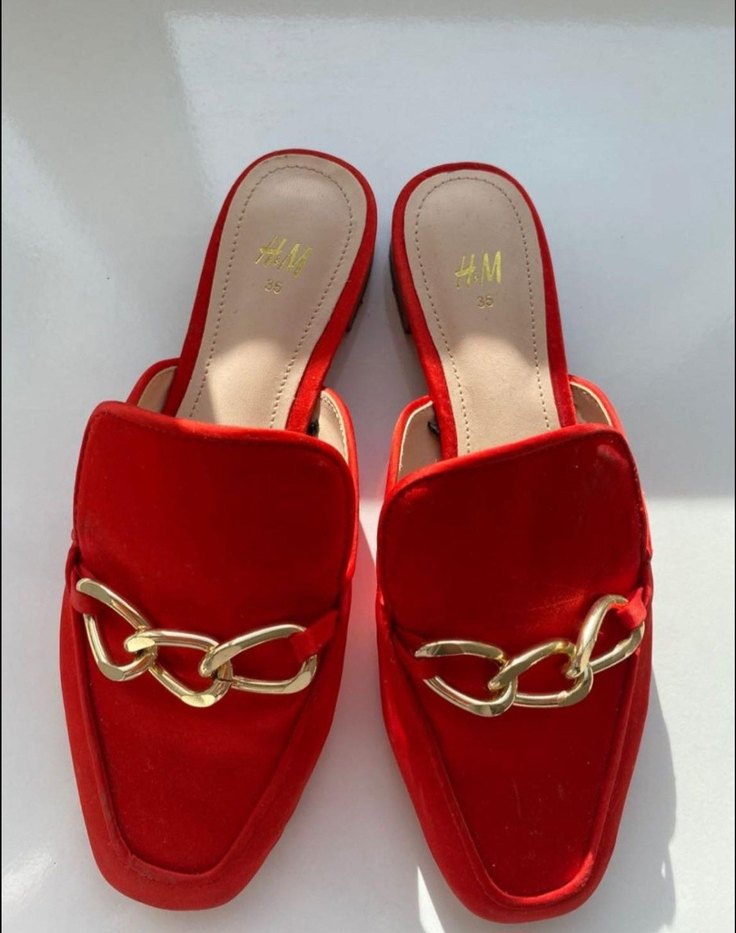 H&M Kırmızı Kadın Tokalı Terlik - Görsel 2