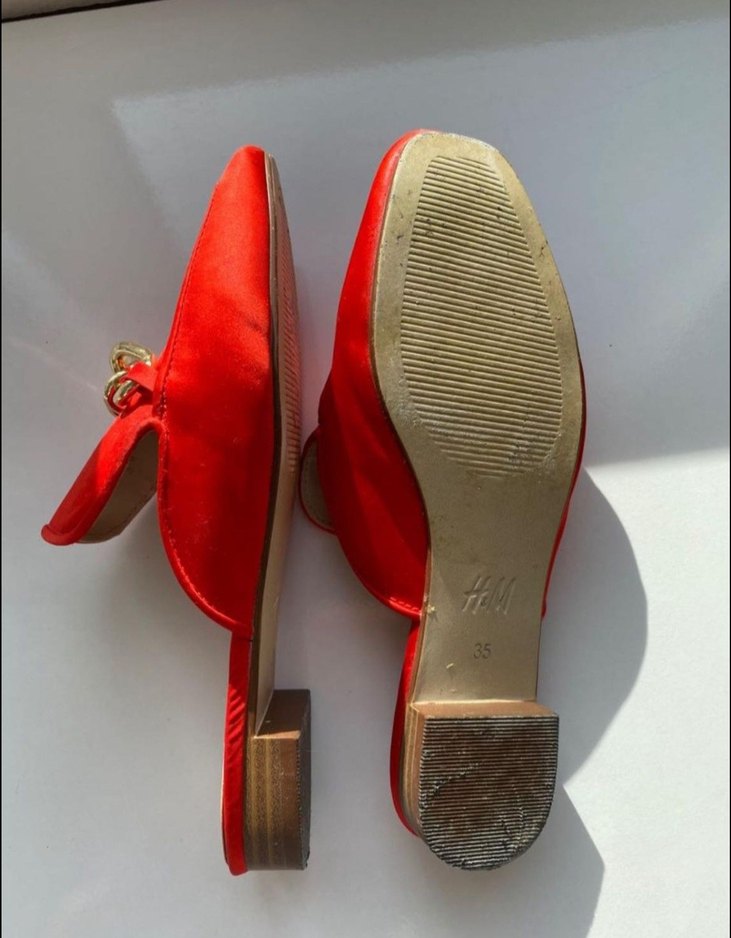 H&M Kırmızı Kadın Tokalı Terlik - Görsel 3
