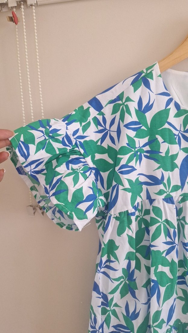 Yeşil Desenli Bohem Elbise - Görsel 2