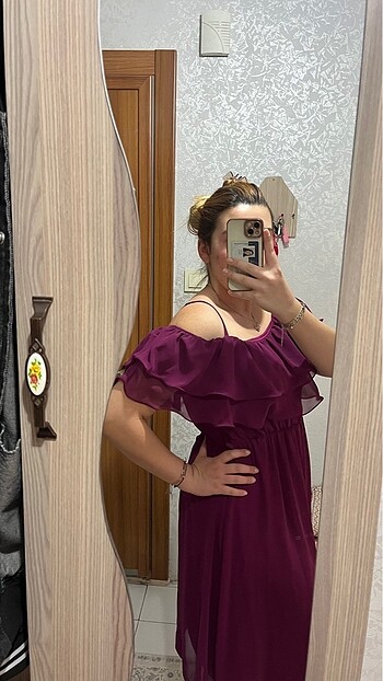 l Beden pembe Renk Şık elbise