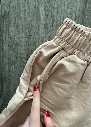 Bej Kadın Mini Şort, Rahat Kesim - Görsel 2