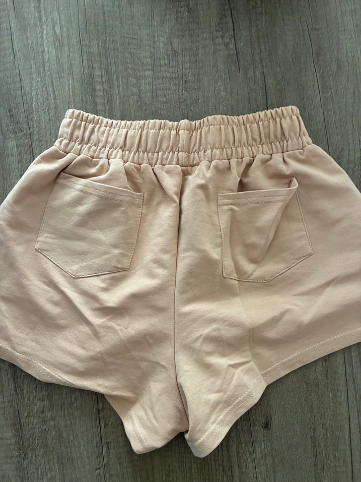 Bej Kadın Mini Şort, Rahat Kesim - Görsel 3