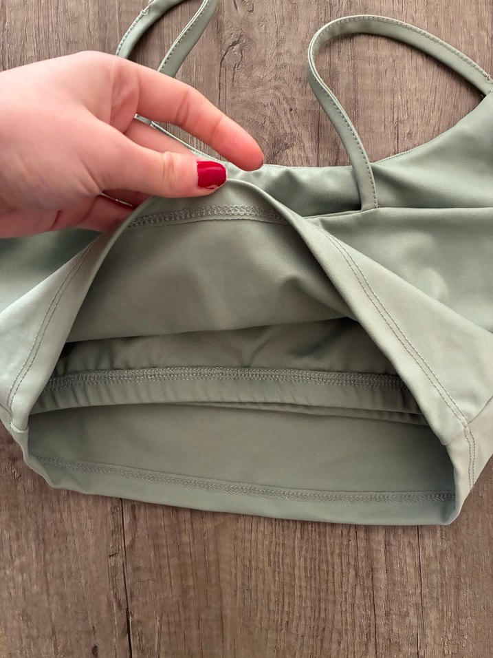 Bej Strappy Crop Top Kadın Atlet - Görsel 3