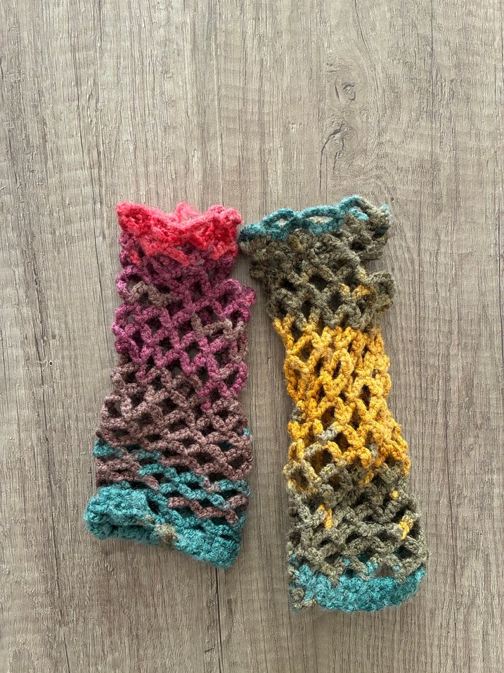 Renkli Örgü Bohem Kadın Eldiveni - Görsel 3