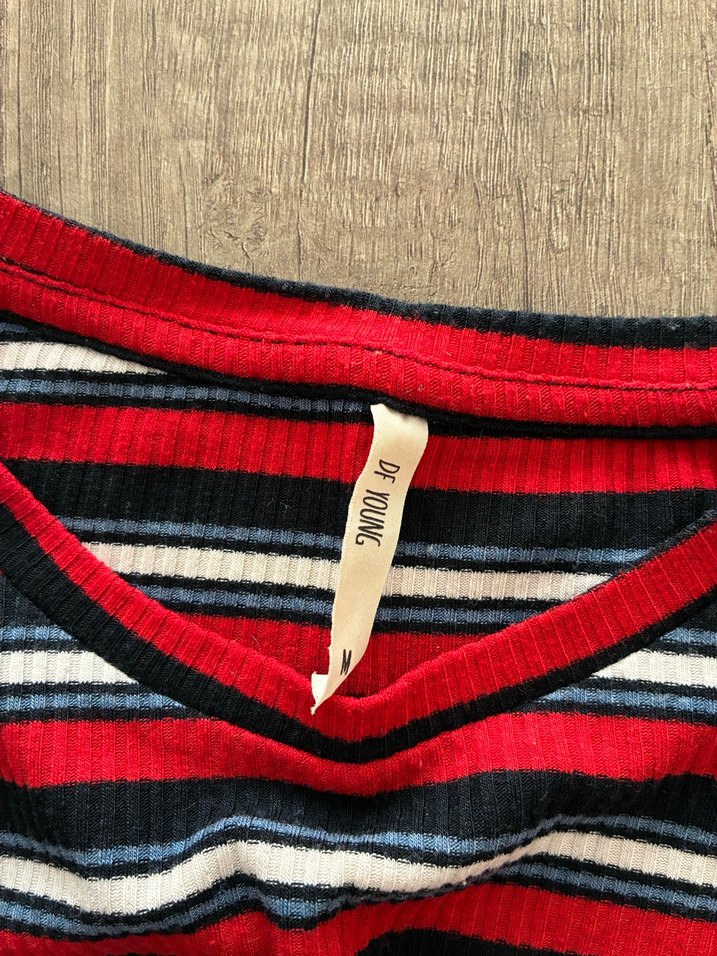 Kırmızı Çizgili Triko Bluz - Görsel 3