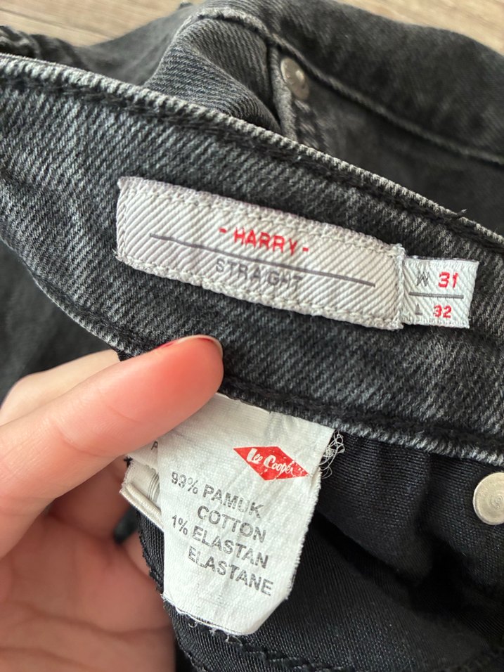 Gri Düğmeli Unisex Kot Pantolon - Görsel 3